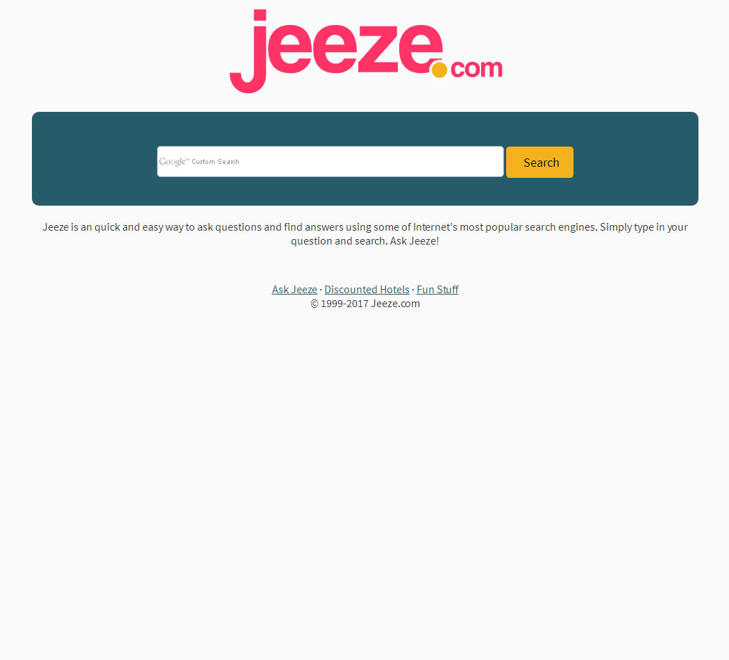 screenshot of the Jeeze.com website